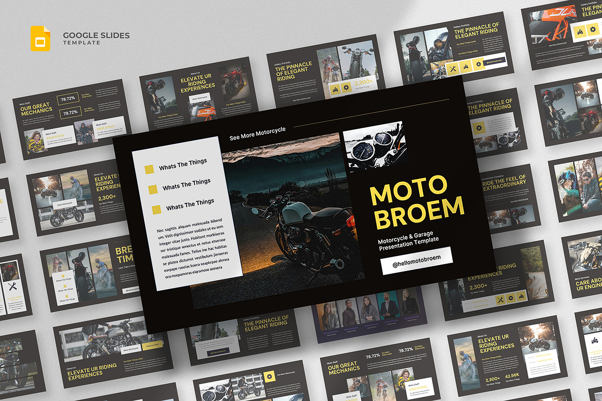 Motorcycle Google Slides Template, a Presentation Template by fluffstudio (Photo 1 of 4)