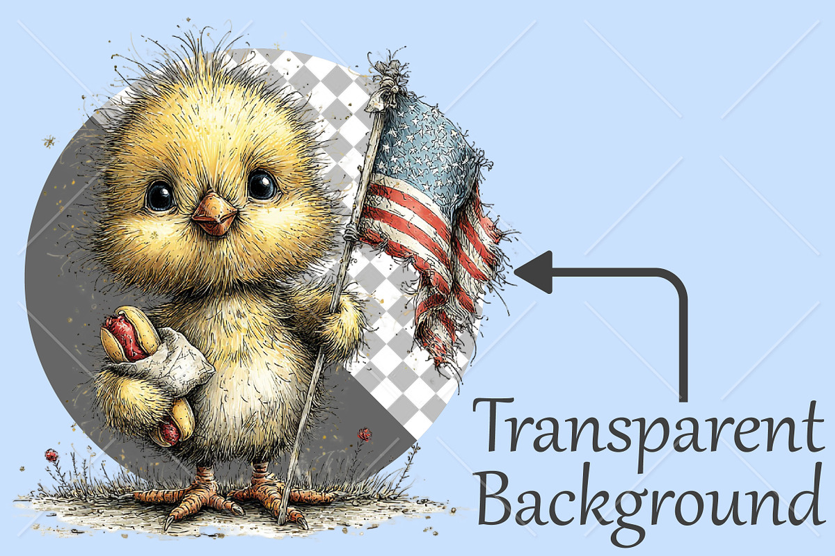 Whimsical 4th of July Chicken PNG, a Seasonal Illustration by Canvas Craft (Photo 2 of 10)