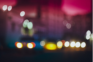 Night Street Lights Out Of Focus, an Abstract Photo by Our Amazing World