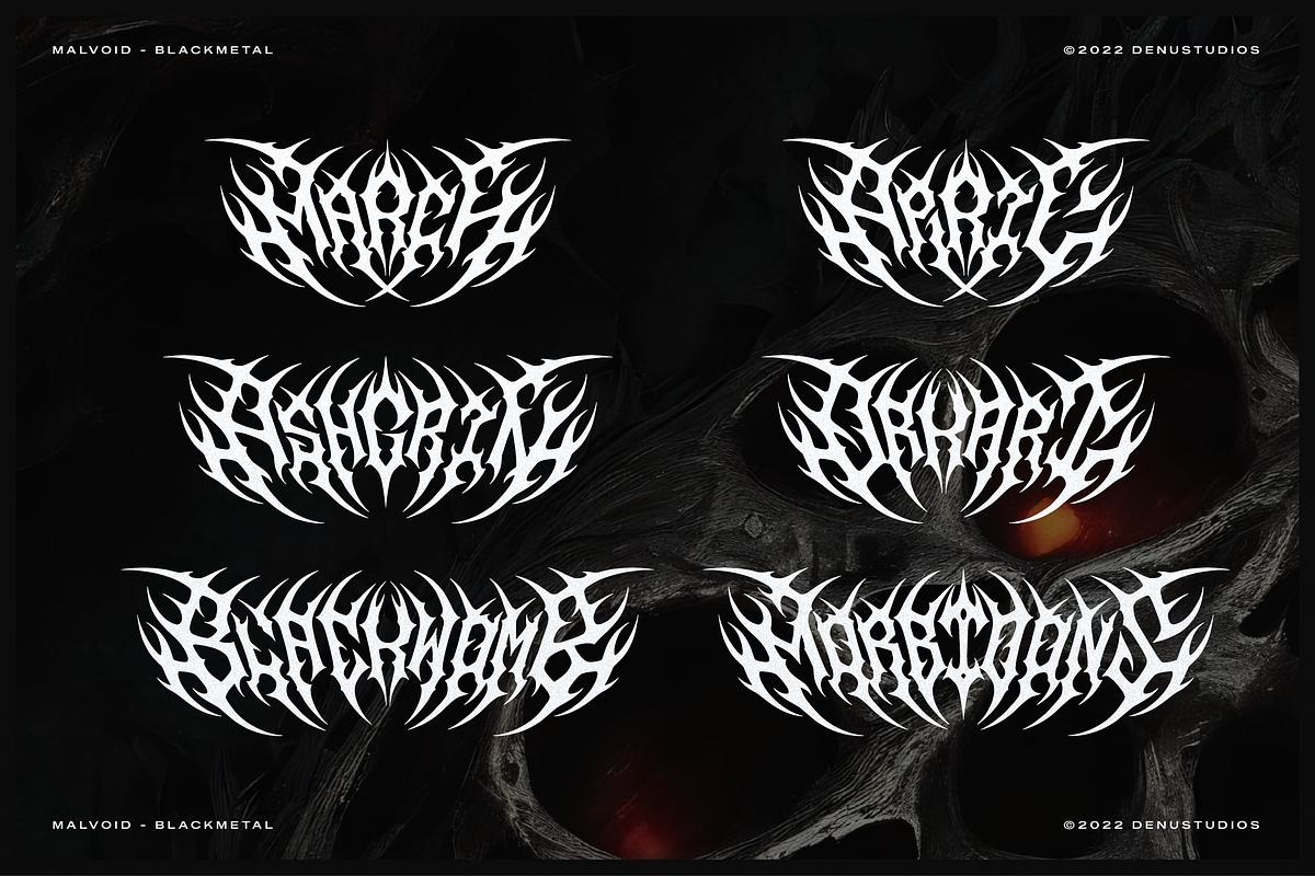 Malvoid | Black Metal Font, a Blackletter Font by Denustudios (Photo 7 of 12)