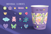 Y2K nostalgia patterns & elements, an Illustration by brialinas (Thumbnail 3 of 10)