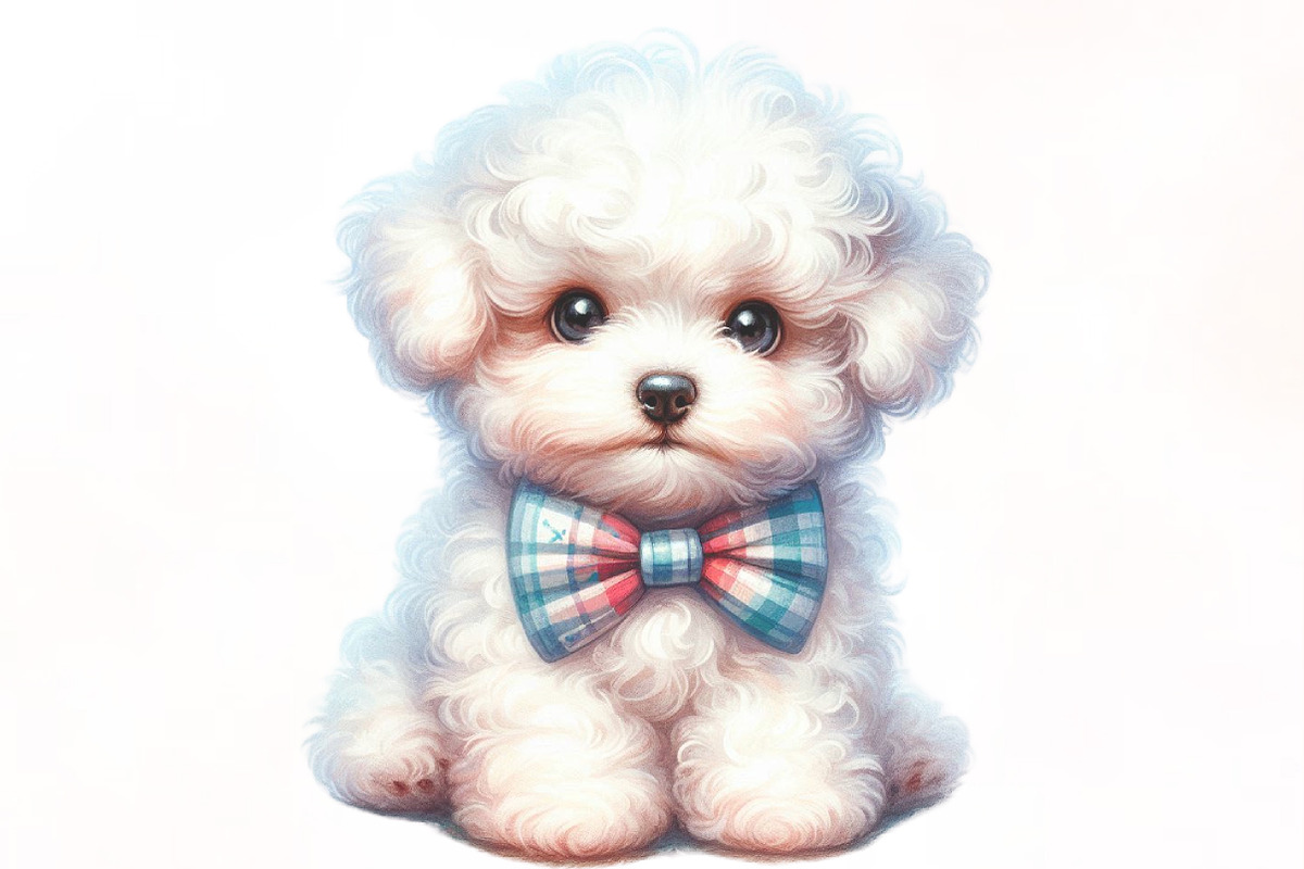 Bichon Frise Dog Watercolor Clipart, an Illustration by Designking (Photo 4 of 4)