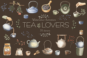 Tea Lovers watercolor collection