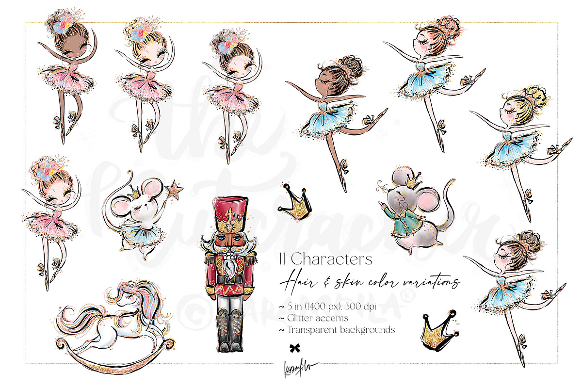 Nutcracker Christmas Magic Clipart, a Seasonal Illustration by KaramfilaS (Photo 2 of 8)