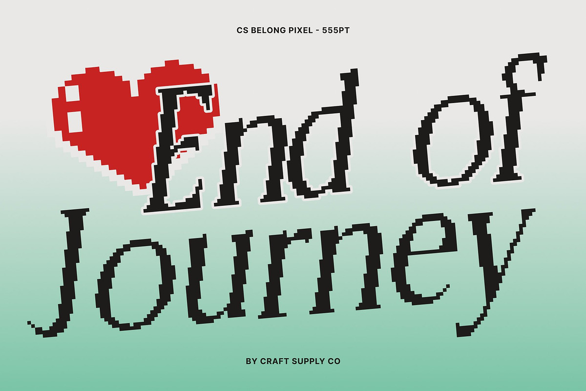 CS Belong Pixel, a Serif Font by Craft Supply Co. (Photo 6 of 8)