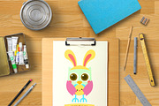Easter Owl Digital Clipart, a Seasonal Illustration by Cozy Cat Design (Thumbnail 4 of 5)
