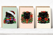 Whimsical Christmas Black Cat PNG, a Seasonal Illustration by Canvas Craft (Thumbnail 4 of 10)