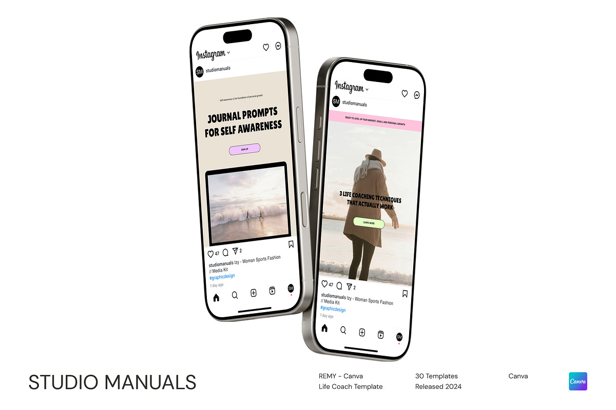 REMY – Canva Life Coach Template, a Social Media Template by Studio Manuals (Photo 3 of 8)