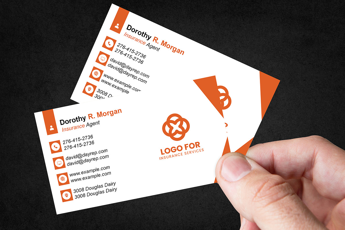 Printable Business Card PSD Template preview 3