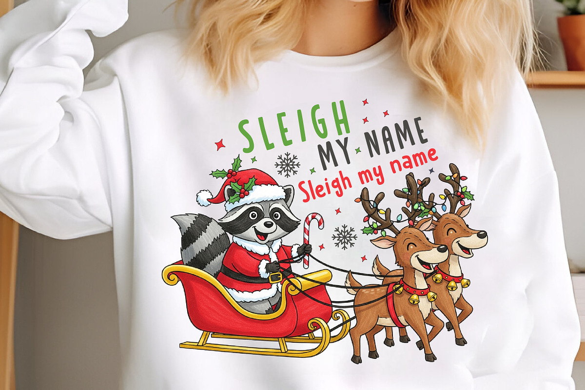 Funny Christmas Santa Raccoon PNG, an Illustration by SinaCreation (Photo 3 of 7)