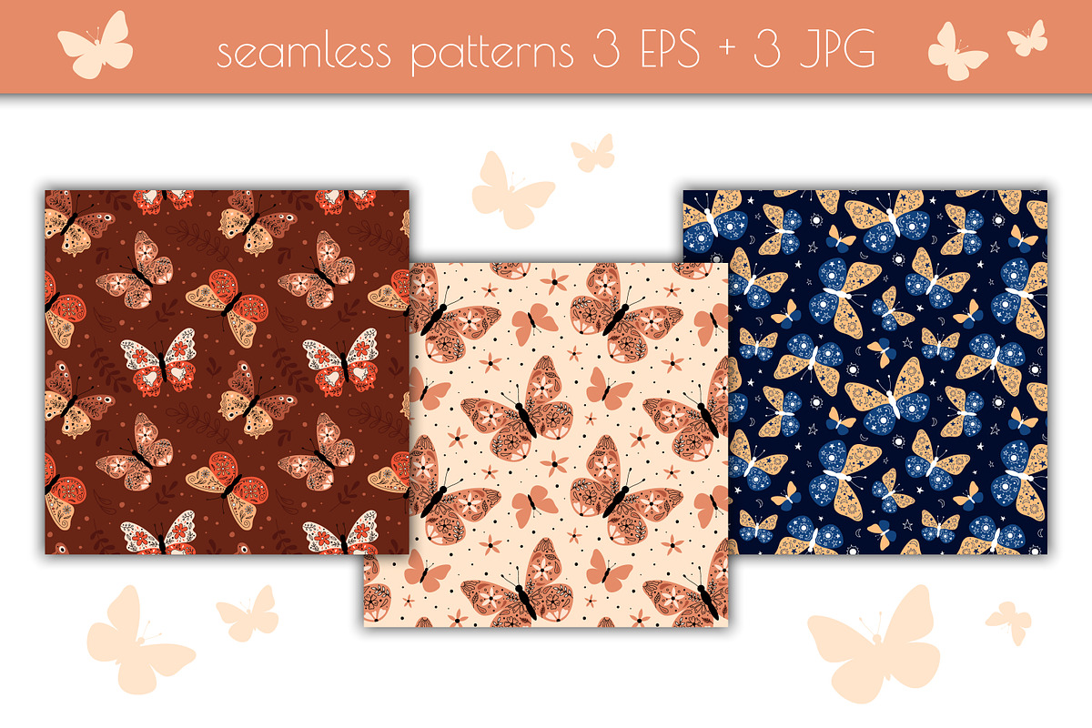 Whimsical Butterfly Clipart Patterns, a Pattern Graphic by AnnaViolet_store (Photo 5 of 12)