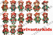 Christmas Teddy Bear Clipart,Xmas, an Animal Illustration by vivastarkids (Thumbnail 2 of 4)