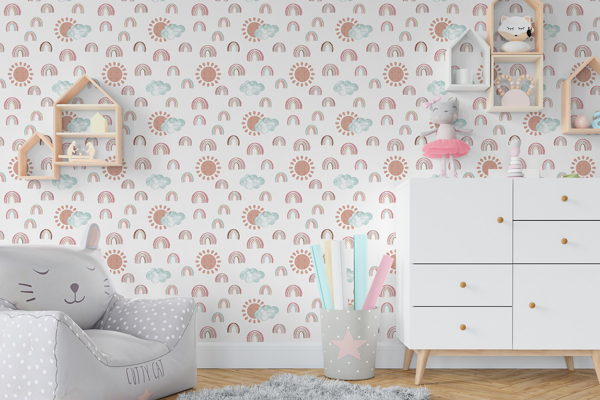 Hand-Drawn Boho Rainbow Patterns Set, a Pattern Graphic by Oksana Dovhopol Art (Photo 17 of 32)