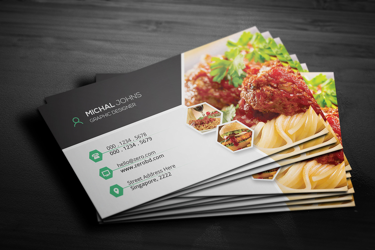 Restaurant Business Cards 2 in 1, a Business Card Template by Genereux Art (Photo 5 of 10)