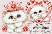 Valentine Cat Clipart Bundle PNG, an Animal Illustration by SVGArt (Thumbnail 1 of 5)