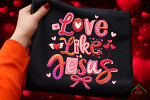 Faux Yarn Love like Jesus Png, an Illustration by Craft Nest