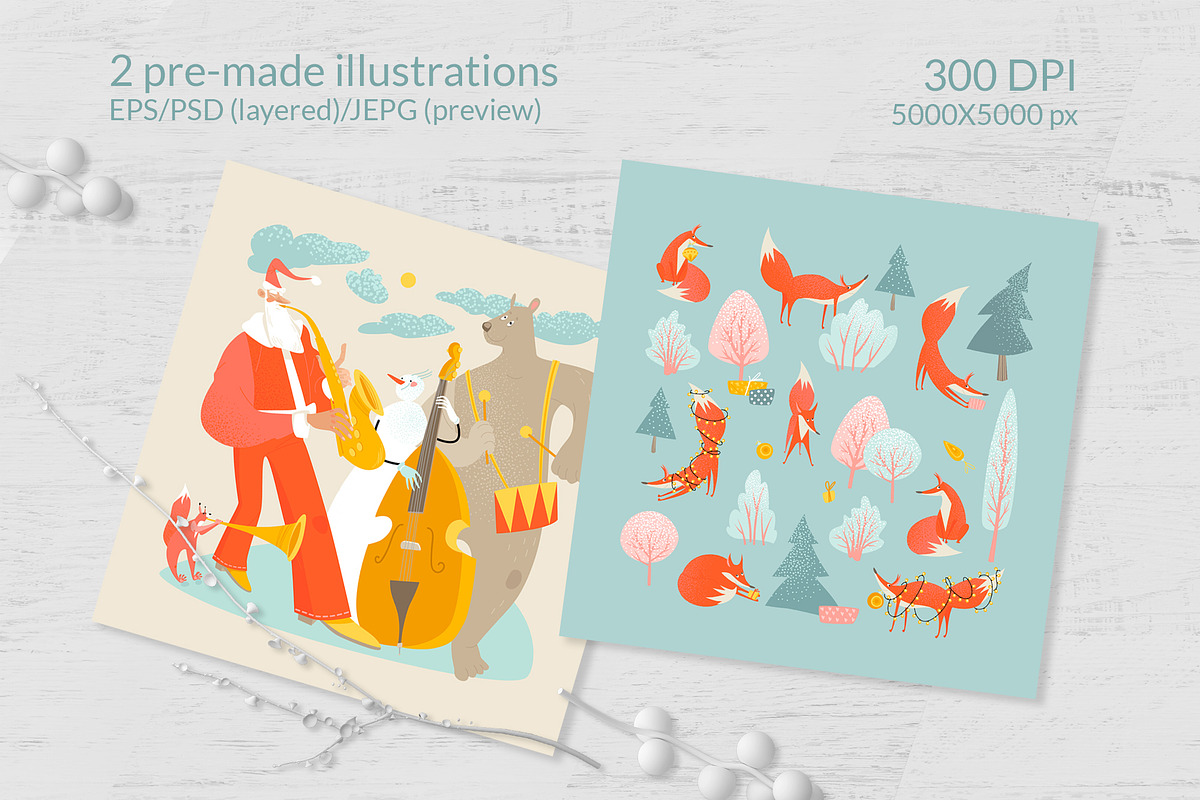 Christmas party in the forest, a Background Graphic by Masha Naidzionysheva (Photo 3 of 7)