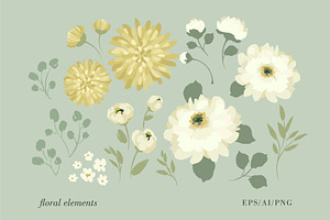 English Garden. Seamless Patterns