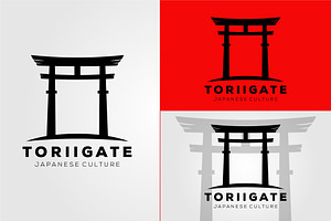 japanese gate logo vector