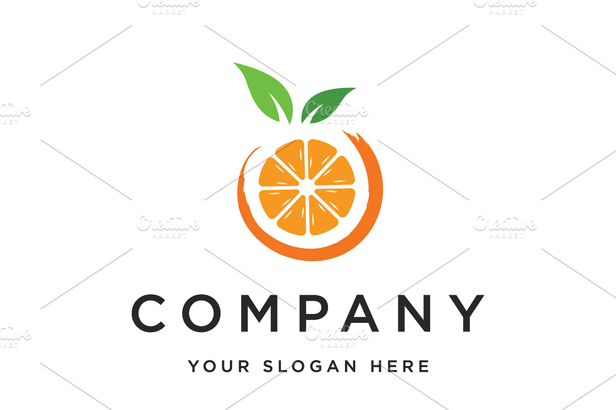 Orange fruit juice logo design., a Branding & Logo Template by LOGOCREATIVE