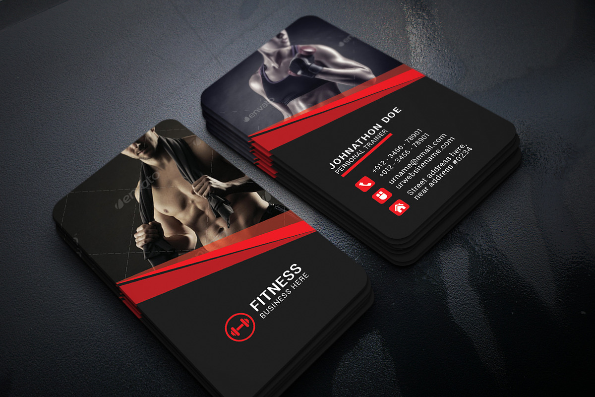 Fitness Business Card, a Business Card Template by Creative_Arts (Photo 5 of 6)