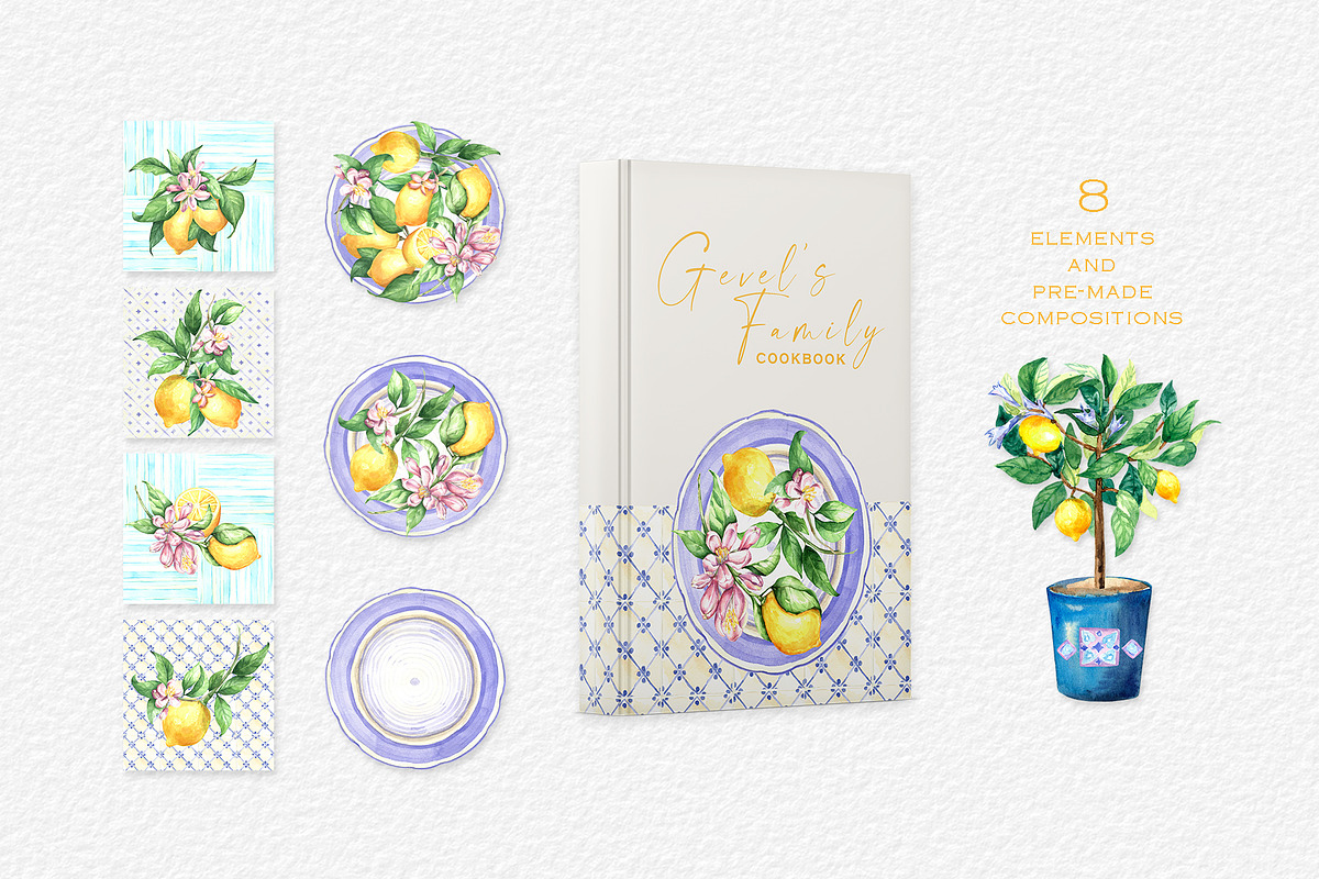 LEMONS Watercolor clipart set, an Object Illustration by GevelStudio (Photo 9 of 16)