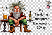Quirky Old Fisherman Clipart PNG, a Graphic by Clipart Bloom (Thumbnail 13 of 13)