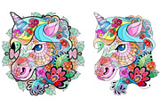 Unicorns for coloring, an Animal Illustration by Watercolor fantasy (Thumbnail 4 of 8)