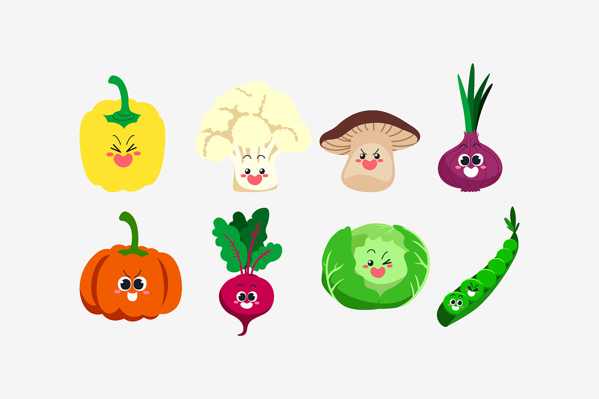 Cute Vegetable Doodle Illustration, an Object Graphic by SLAB! Design (Photo 3 of 3)