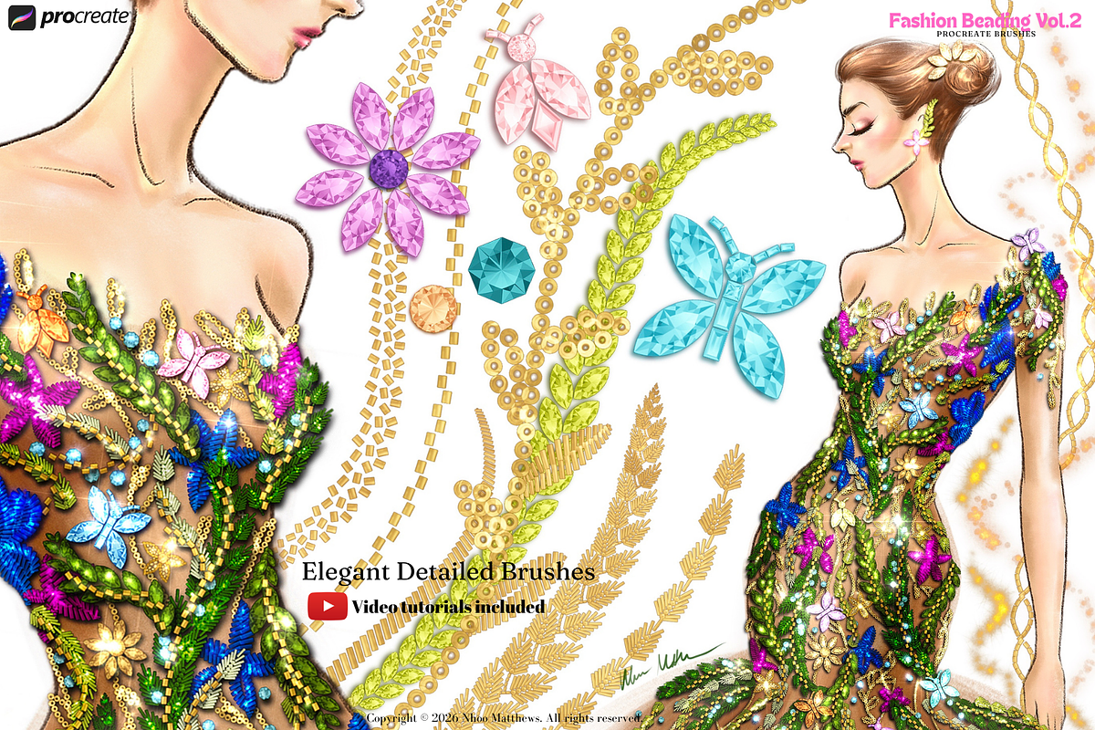 Procreate Brushes Fashion Beading 2, a Brush Add-On by Fashion Workshop Bkk (Photo 6 of 19)