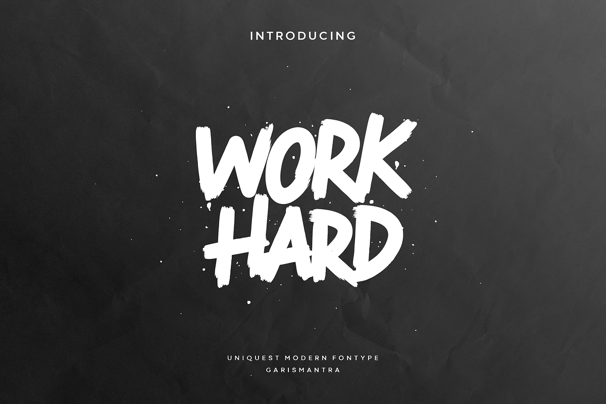 Workhard, a Script Font by garismantra (Photo 1 of 4)