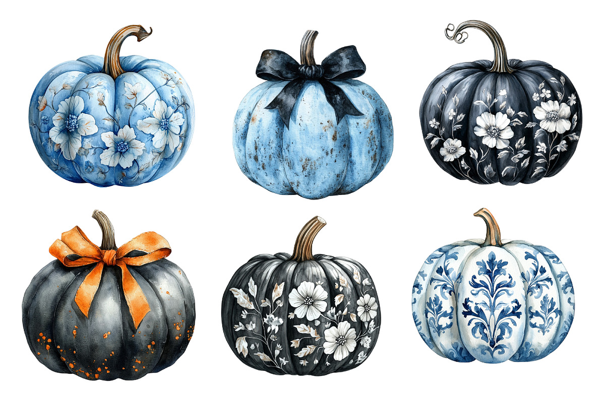 Watercolor Pumpkin Clipart, an Illustration by Designworld (Photo 2 of 5)