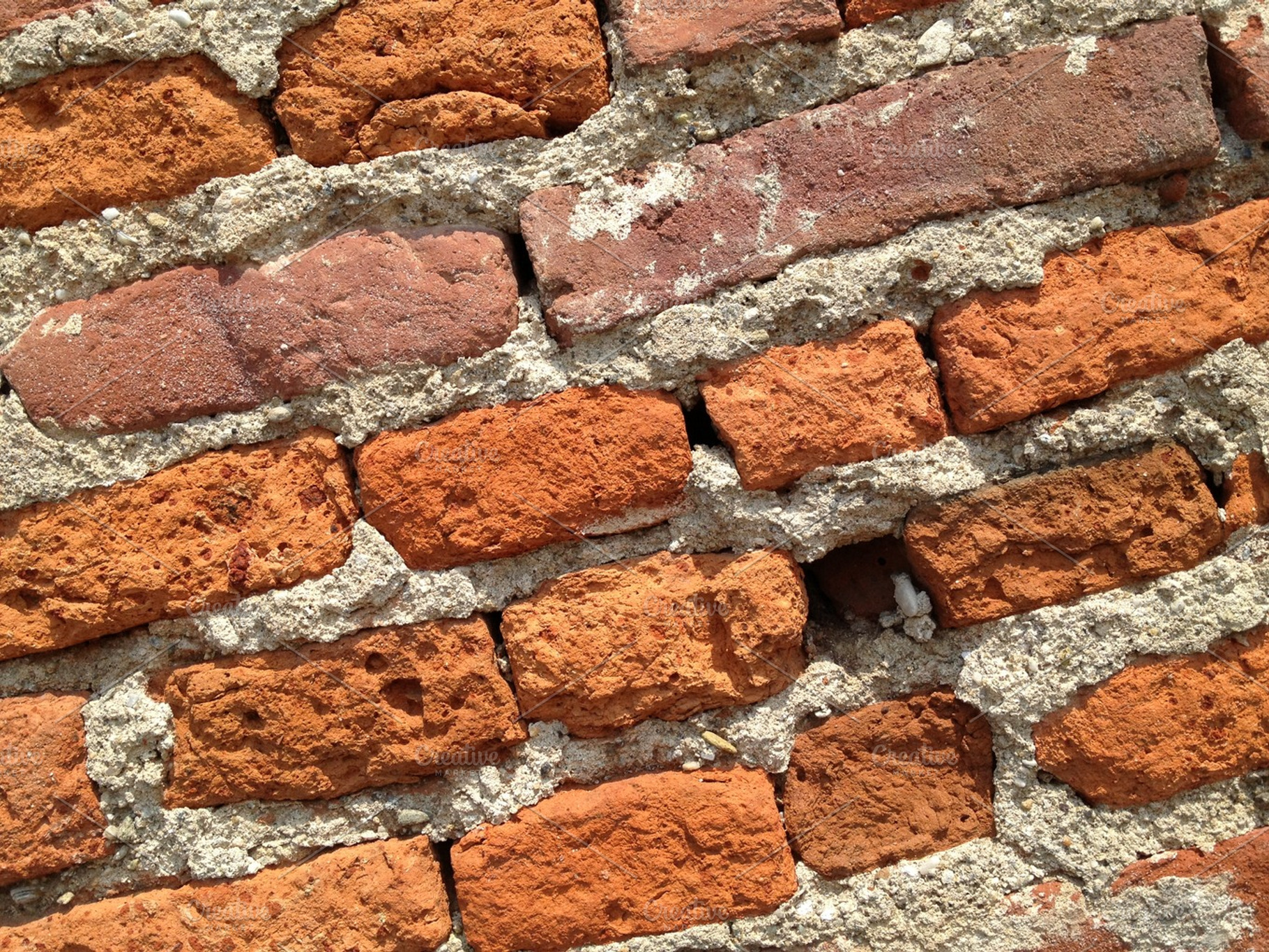 Damaged Red Bricks Texture