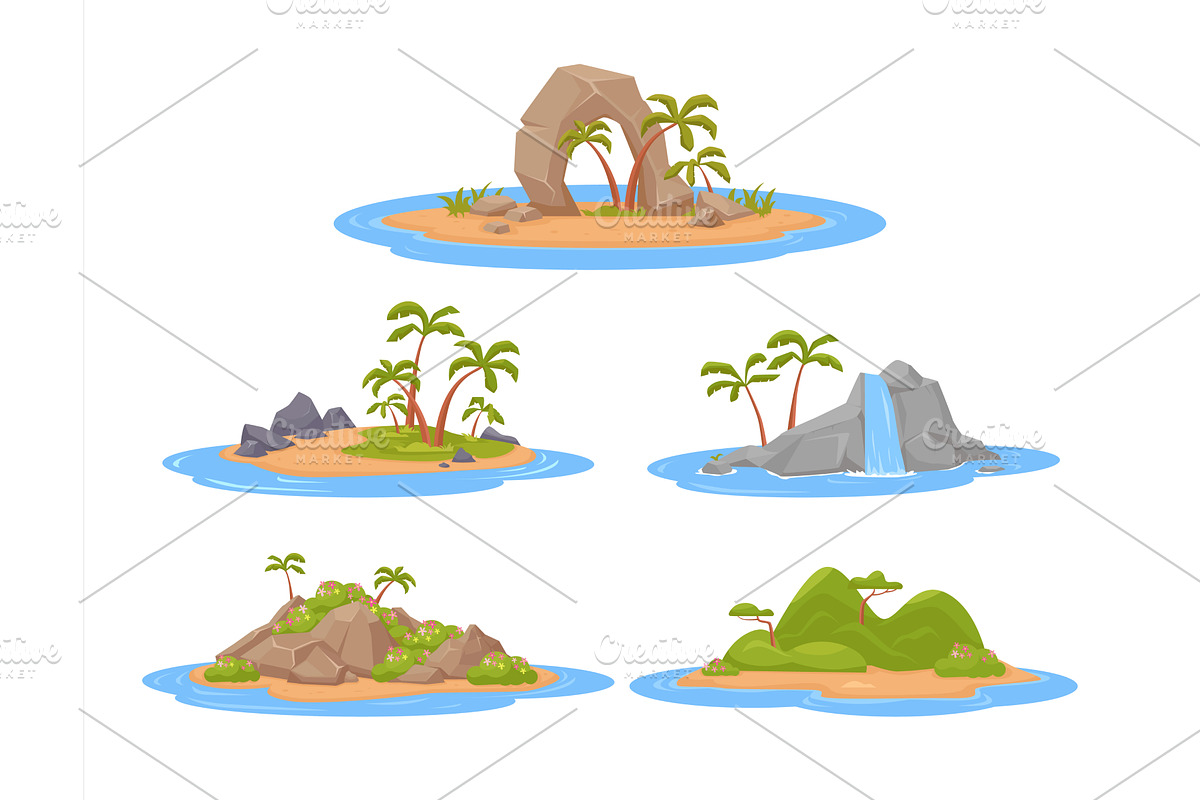 Tropical islands. ocean landscape, an Illustration by Multigon