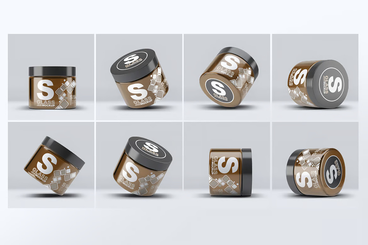 Cosmetics Glass Jar Mock-Up, a Packaging Mockup by Se٧enStudio (Photo 6 of 7)