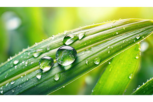 Close-up of water droplets on green, a Nature Photo by Igor Tichonow