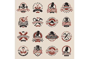 Gentlemans Vintage Badges Vector