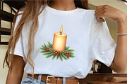 Christmas Candle with Pine Branch Cl, an Illustration by CrexoraLab (Thumbnail 4 of 5)