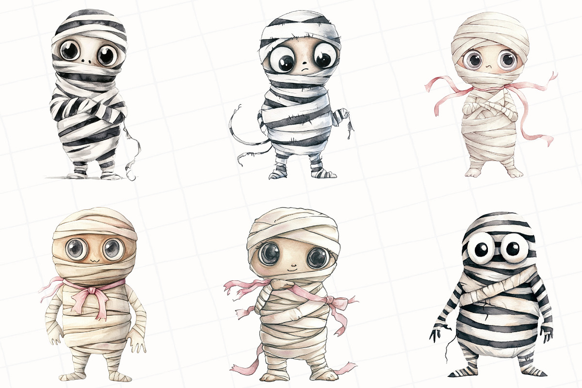 Minimalist Halloween Mummy Clipart, an Illustration by OK Design (Photo 5 of 5)