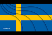 Paper cut flag of Sweden, a Decorative Illustration by Vector Tradition (Thumbnail 3 of 3)