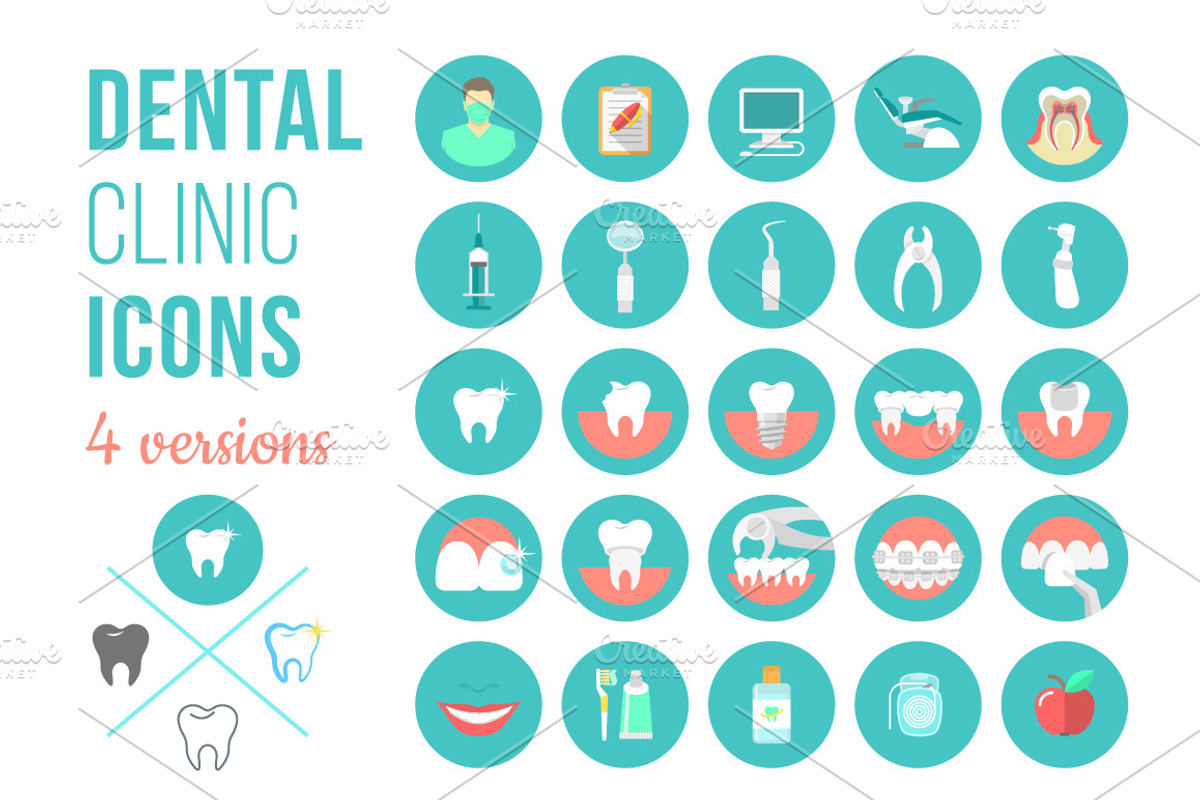 Dental clinic services flat icons, an Icon by Vectorikart (Photo 1 of 4)
