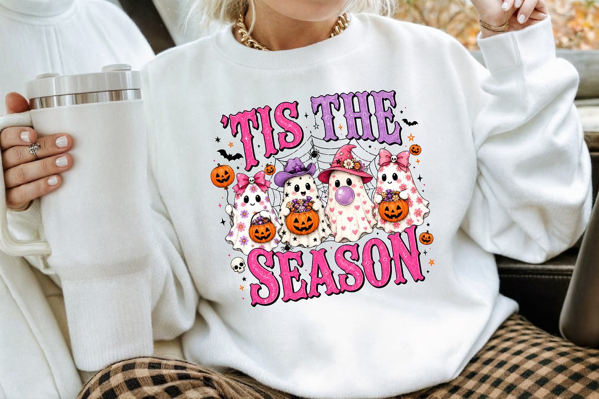 Tis The Season Cute Halloween Ghosts, a Seasonal Illustration by Creative Art (Photo 3 of 3)