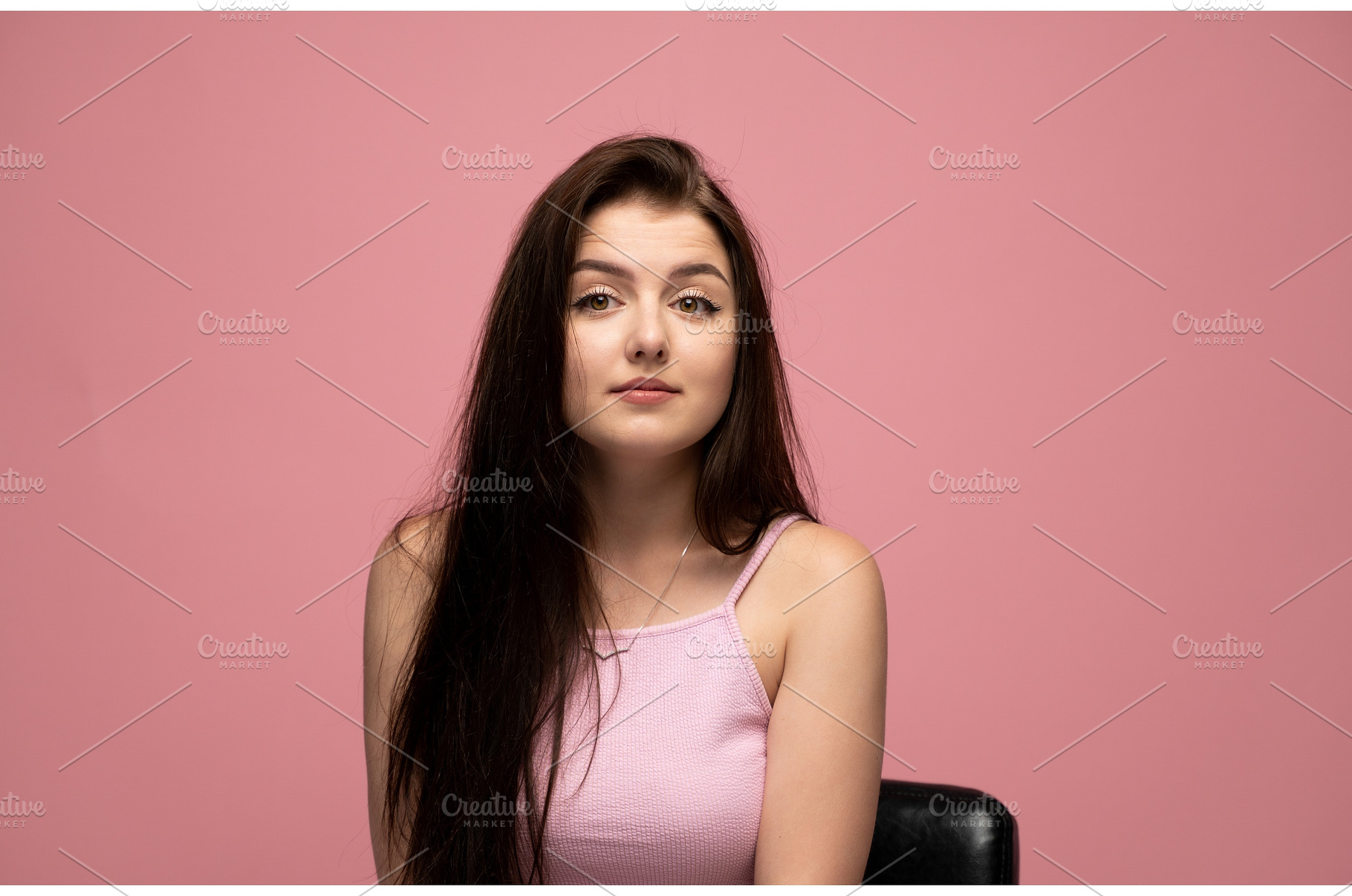 Young woman with long dark hair, a Person Photo by volodymyrshtun13795