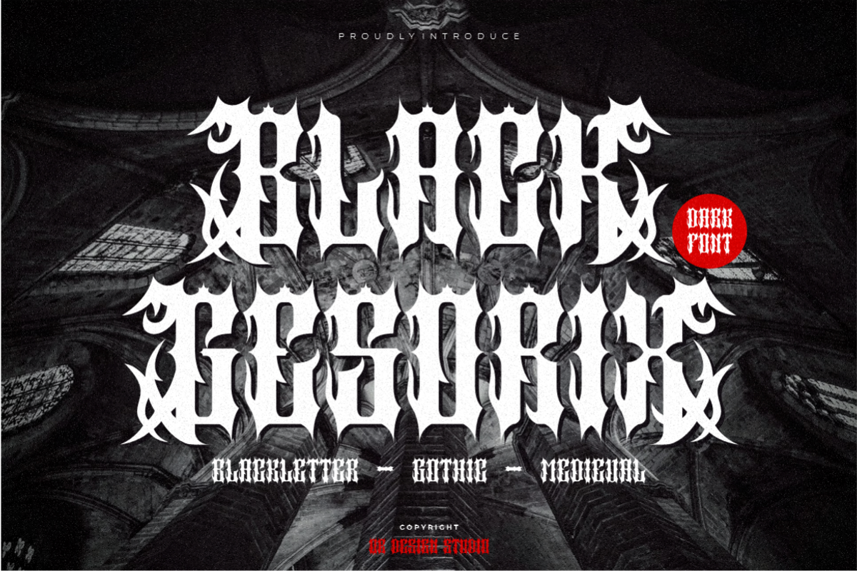 Black Gesorix - Gothic Font, a Blackletter Font by QR Design Studio (Photo 1 of 8)