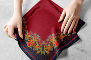 Crimson Baroque Garden Silk Scarf, an Object Graphic by ilustrinna (Thumbnail 7 of 10)