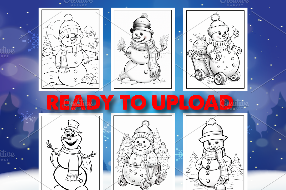 Winter Snowman Coloring Pages, an Animal Illustration by Design Station (Photo 3 of 5)