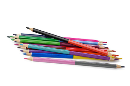 sharpened colored wooden pencils on an white background, a School & Education Photo by ndanko