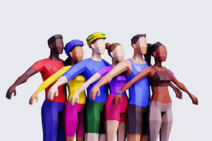 Exercising People -Rigged & Animated
