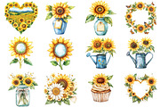 Sunflower Mother's Day Clipart, an Illustration by Watercolor design (Thumbnail 2 of 12)