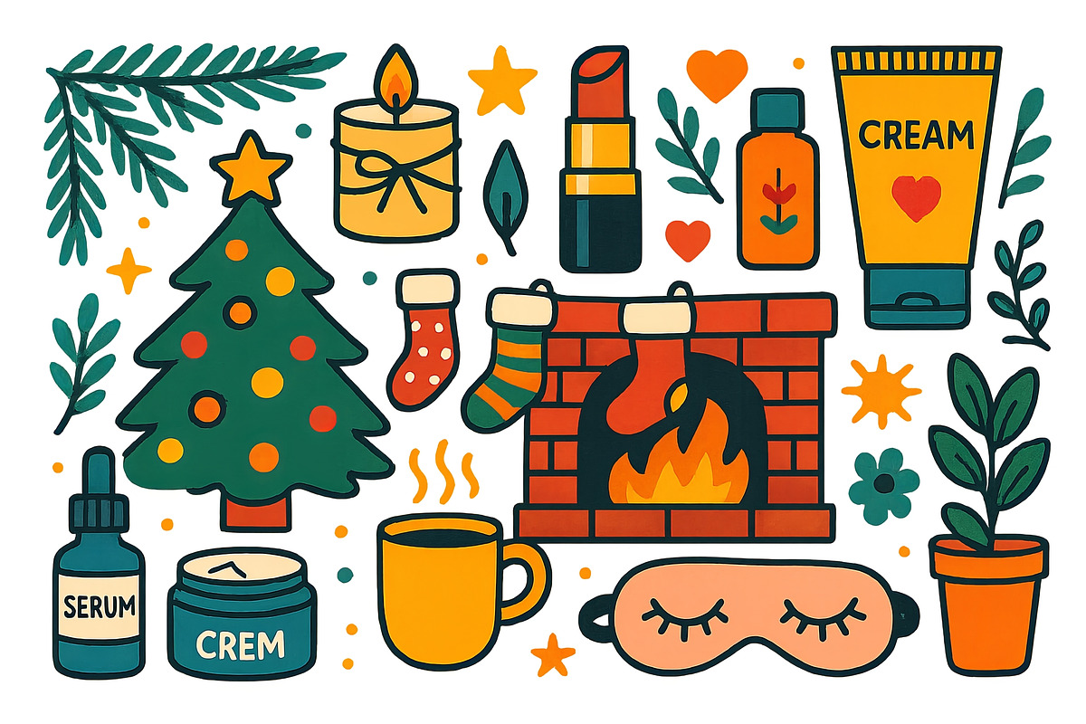 Christmas-themed illustration featur, an Illustration by Dvoevnore photos